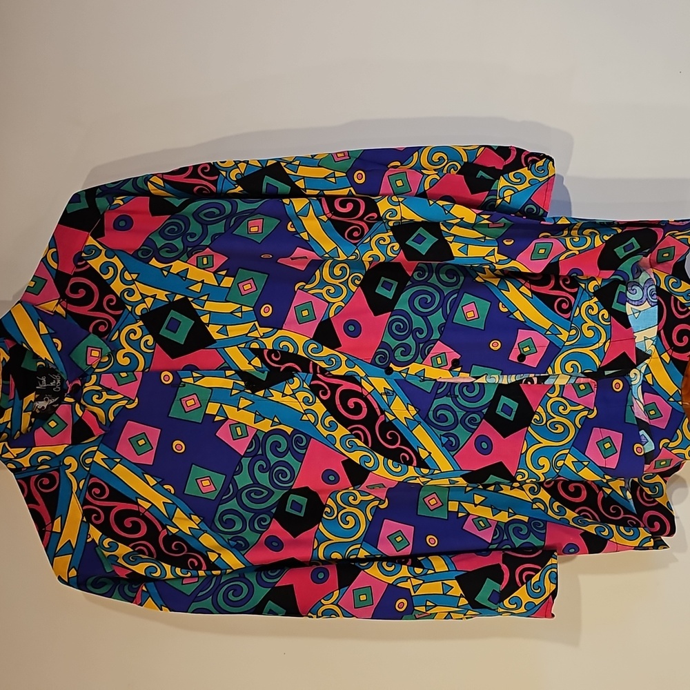 Colorful 90s Geometric Pattern Shirt